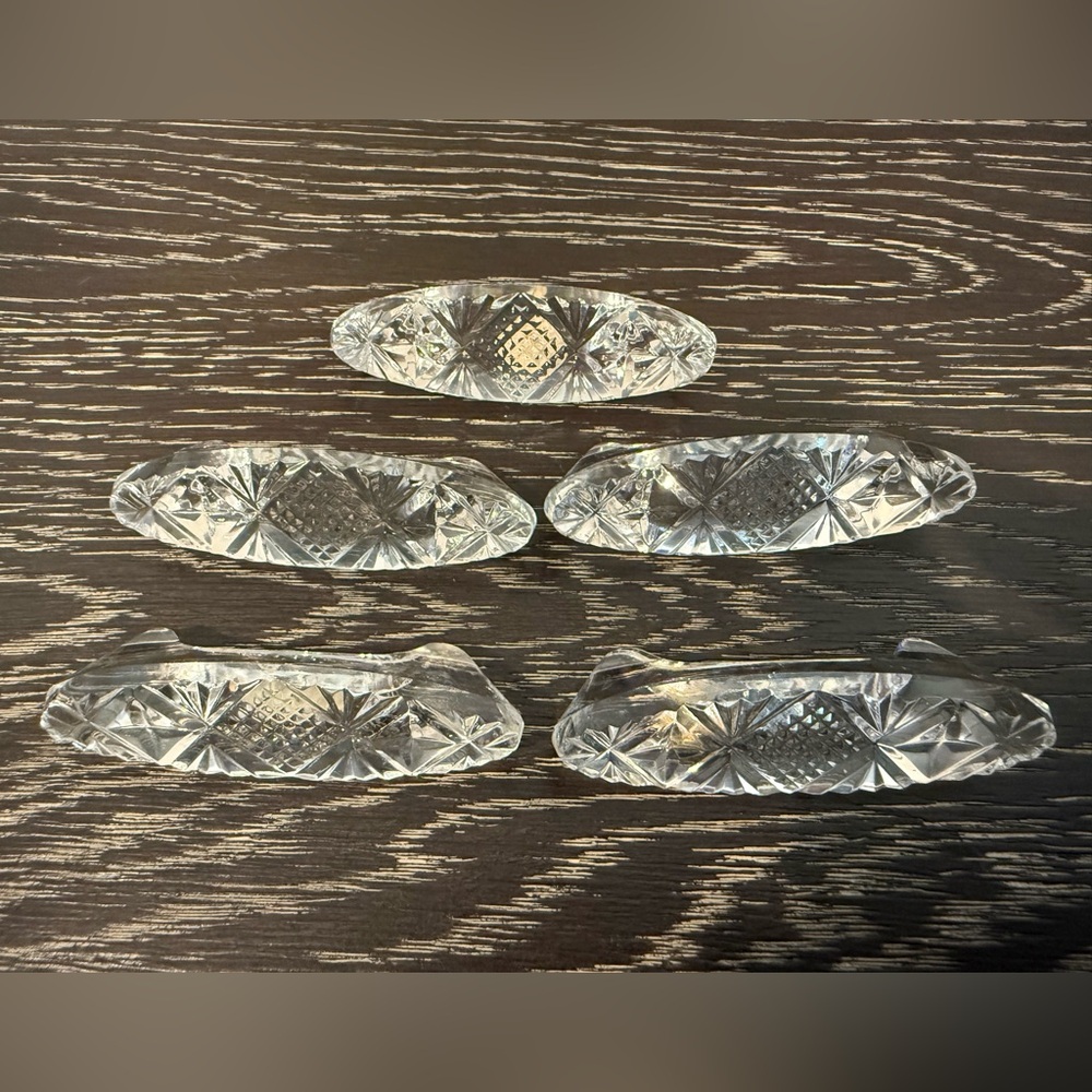 Set of 5 WEST GERMANY CRYSTAL KNIFE RESTS - Picture 2 of 3